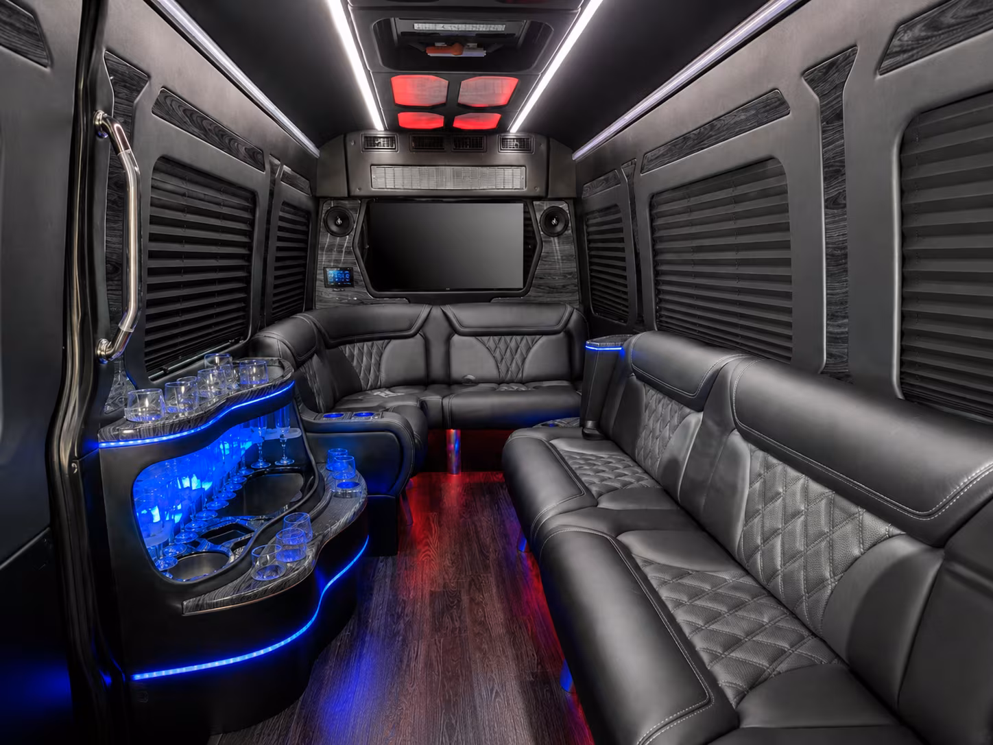 bryan 25 passenger party bus inside
