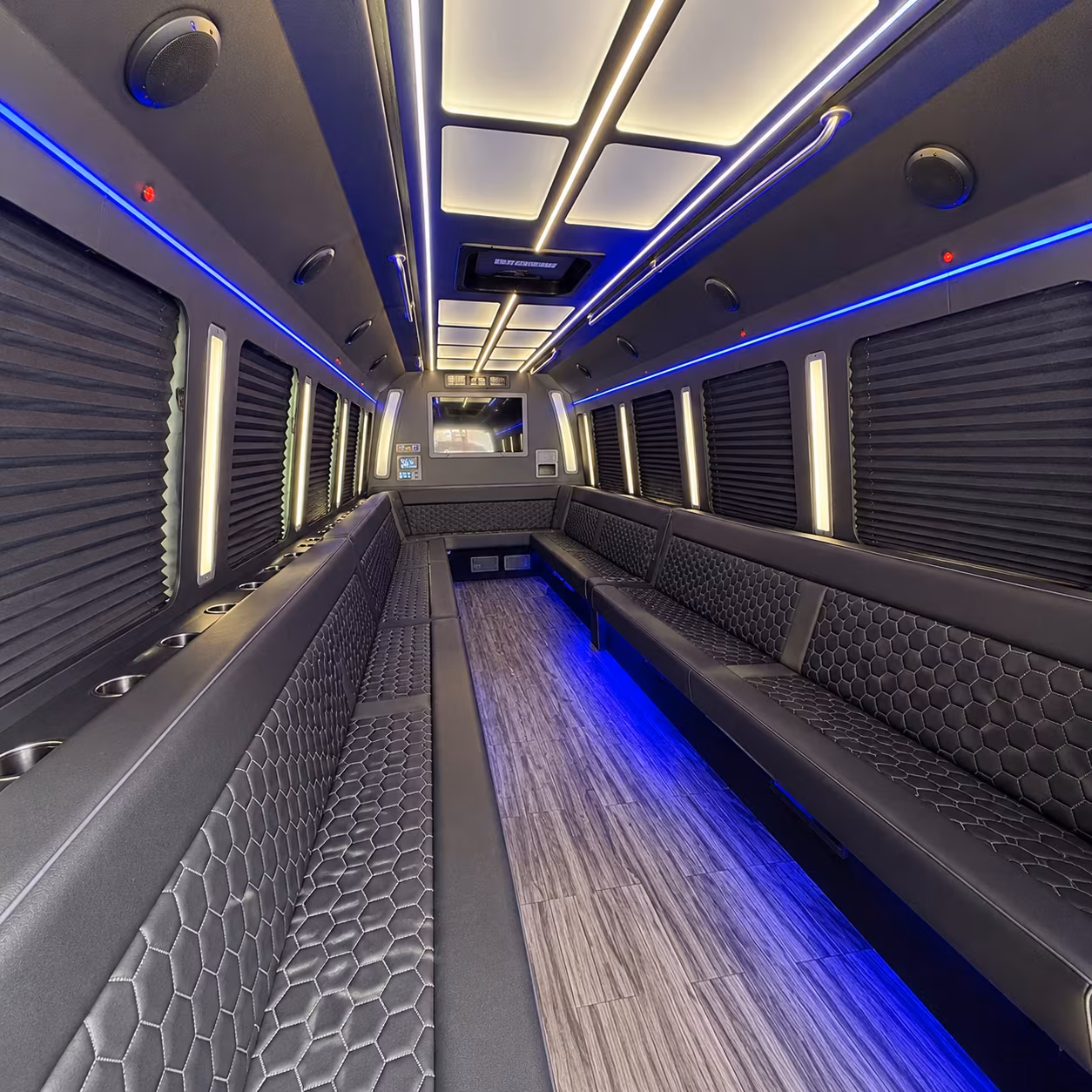 bryan 30 passenger party bus interior