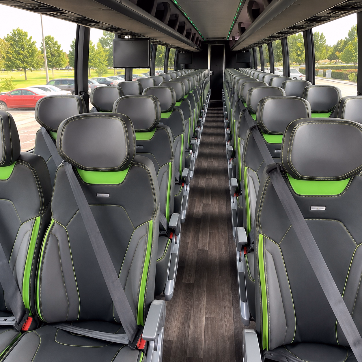 spring charter bus rental interior